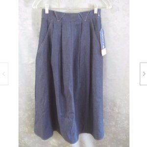 VTG 70's 80's Sasson Denim Skirt Size 6 NWT Long Modest ~ Elastic Back